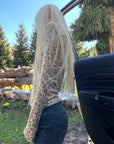 Rase le sol Leopard V-Neck Knit Base Layer Top