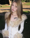 Rase le sol フェイクファー トリム フィットトップ