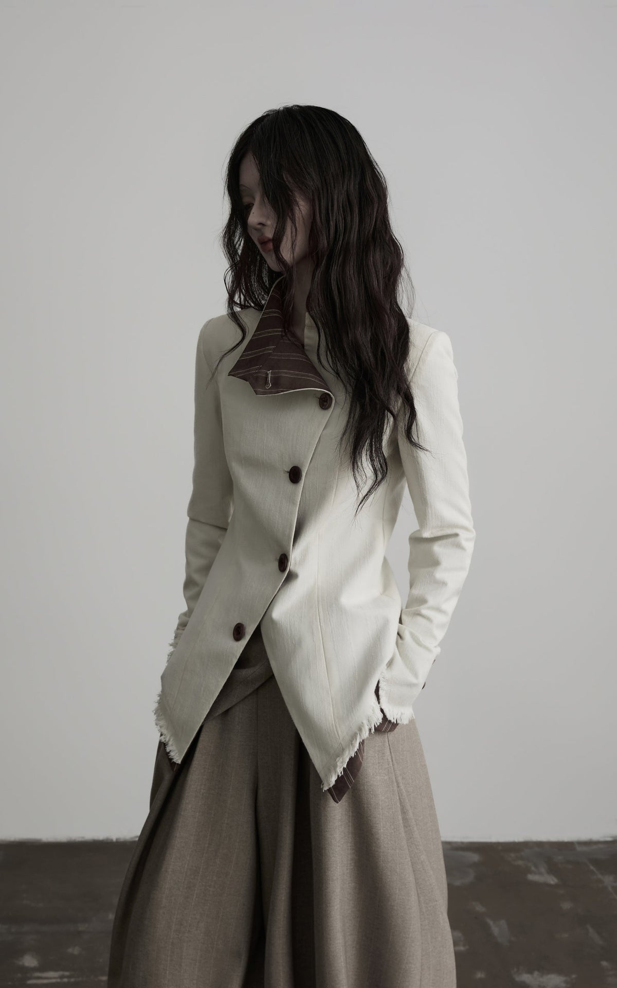 DOINDULGE Veste réversible à col montant asymétrique
