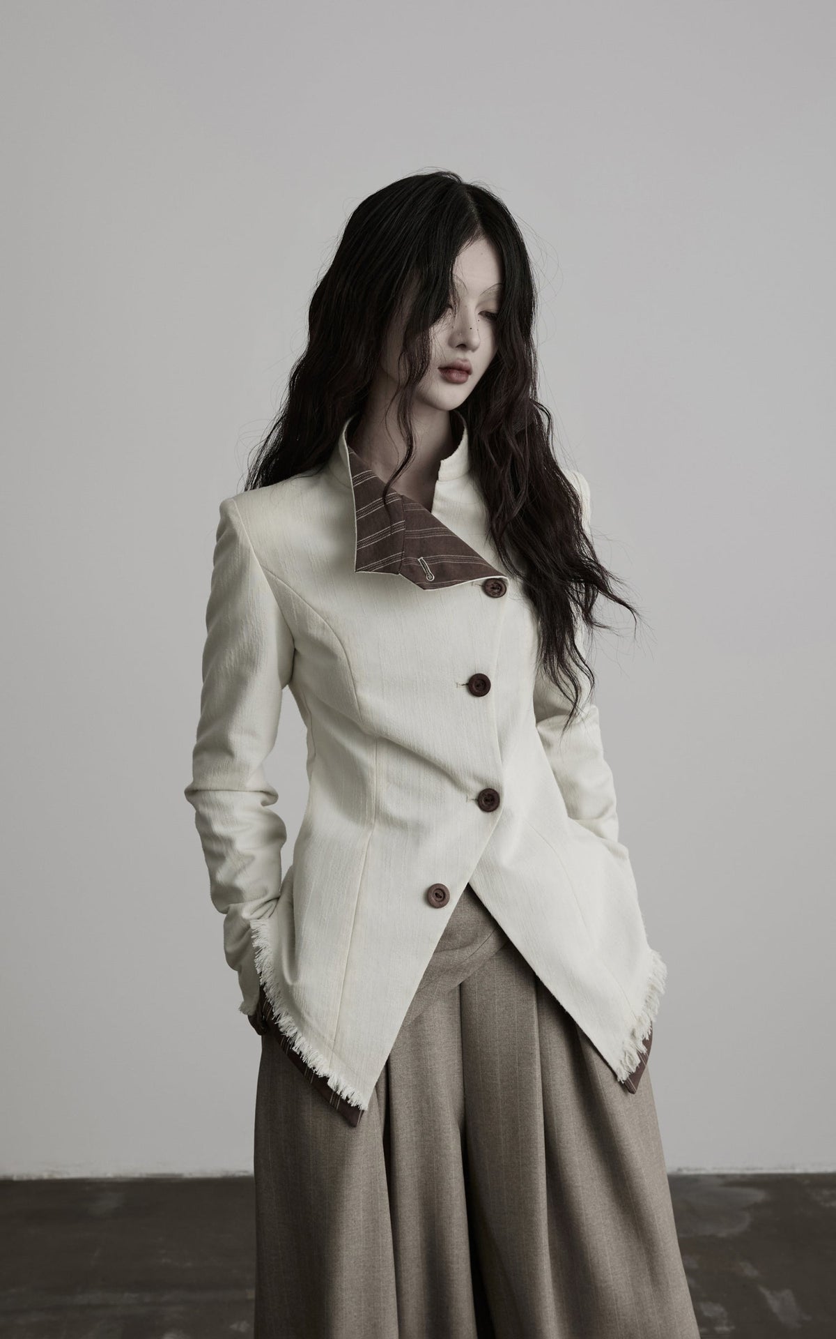 DOINDULGE Veste réversible à col montant asymétrique