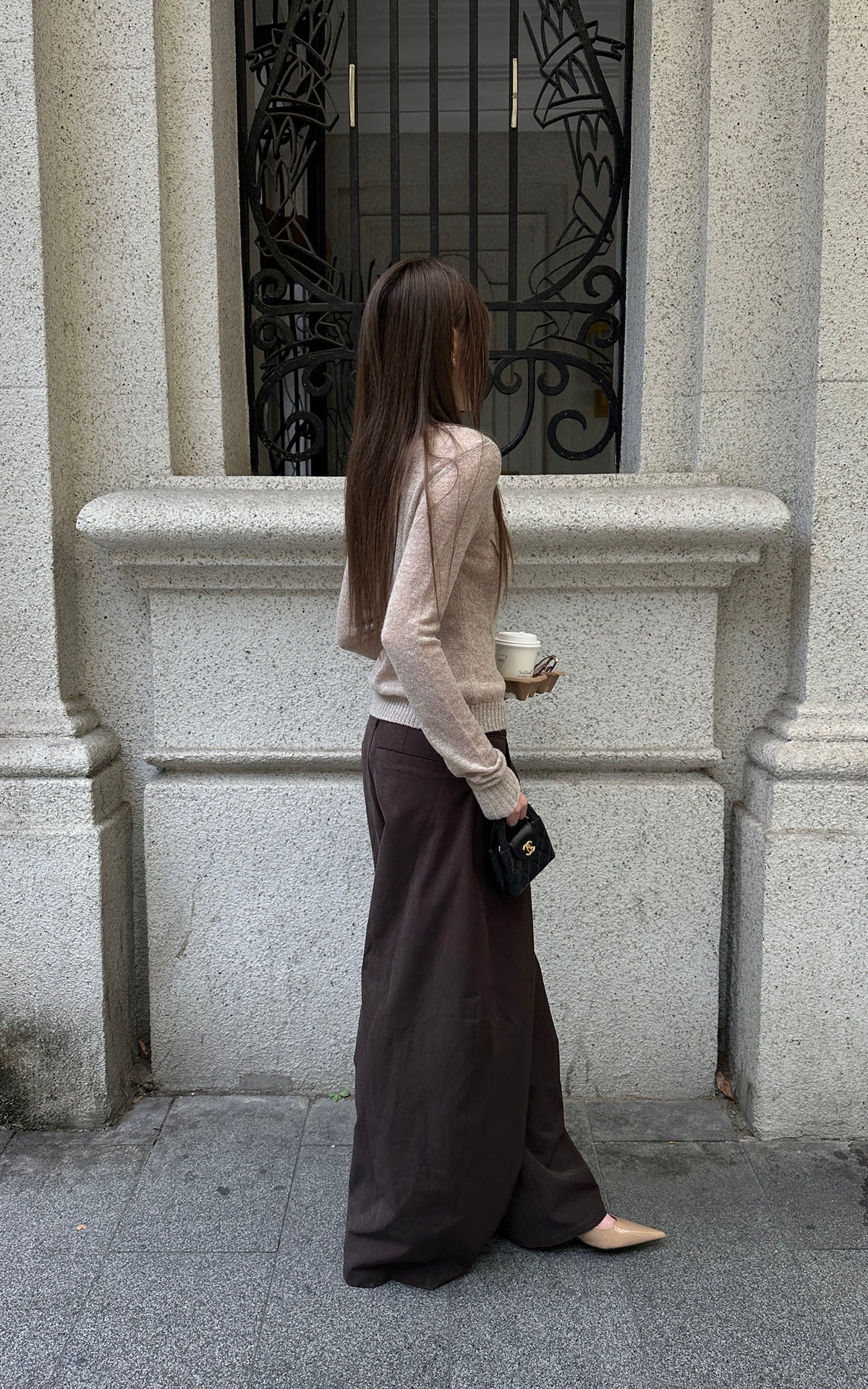 Rase le sol Fitted Button-Up Knit Cardigan