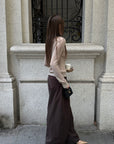 Rase le sol Fitted Button-Up Knit Cardigan