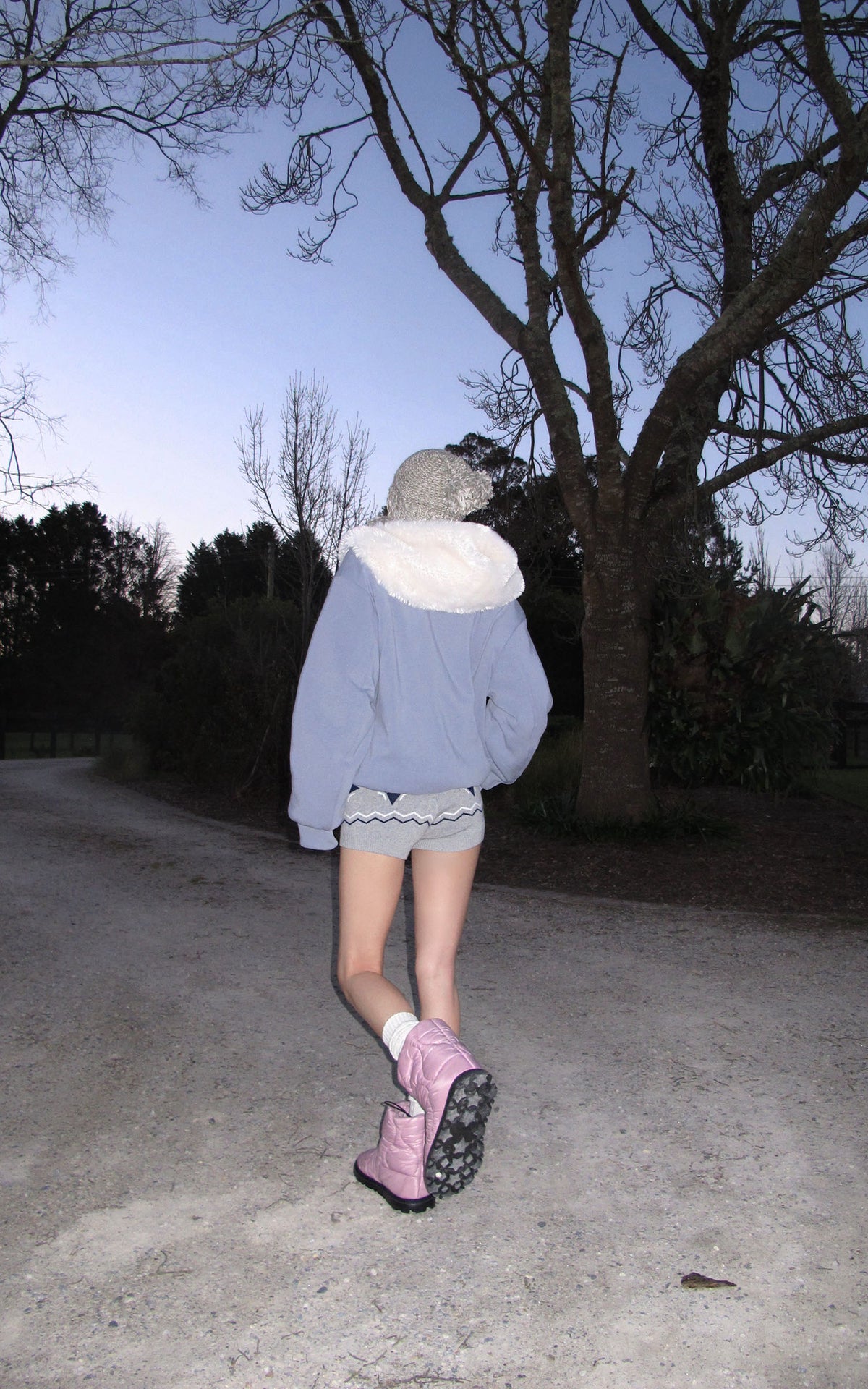 Rase le sol Reversible Faux Fur Hooded Zip Jacket