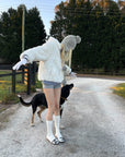 Rase le sol Reversible Faux Fur Hooded Zip Jacket