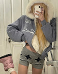 Rase le sol Reversible Faux Fur Hooded Zip Jacket