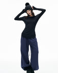 IAMXIAA Ruched Ribbed Longline Slim-Fit Knit Top