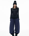 IAMXIAA Ruched Ribbed Longline Slim-Fit Knit Top