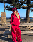 Rase le sol Rhinestone Gothic Zip-Up Hoodie & Wide-Leg Pants Set