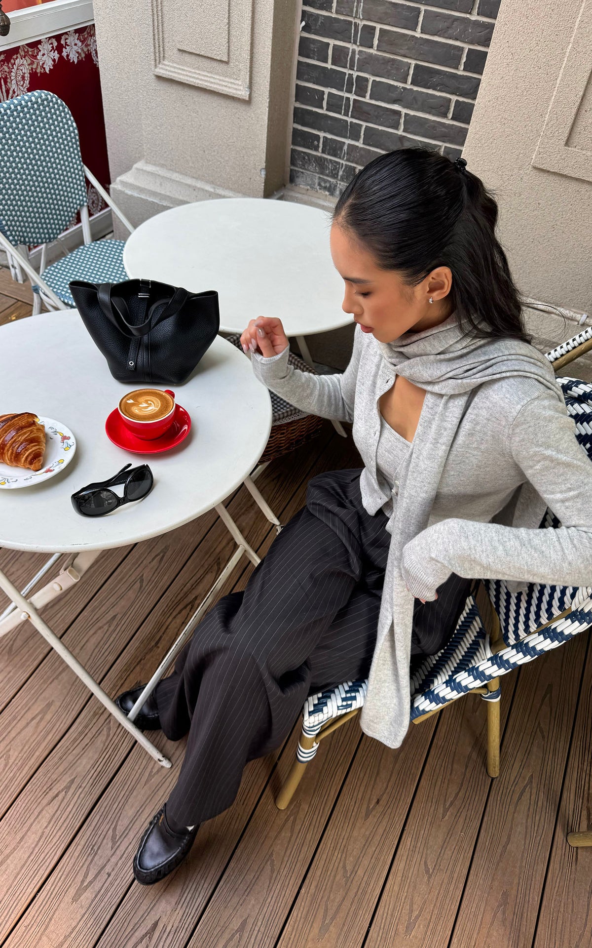 ROVENTE Soft Knit Cardigan, Camisole &amp; Long Scarf Three-Piece Set