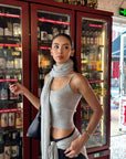 ROVENTE Soft Knit Cardigan, Camisole & Long Scarf Three-Piece Set