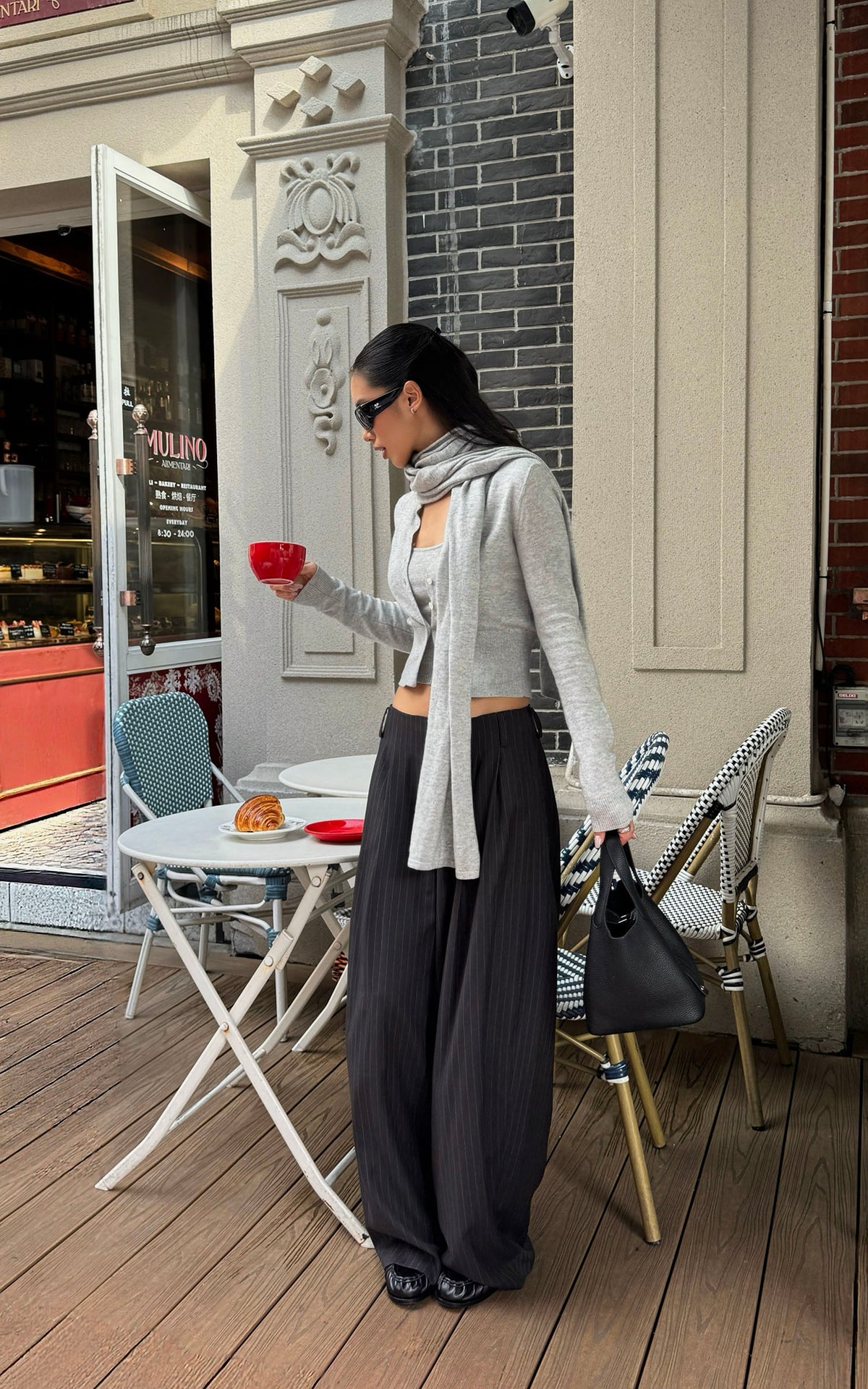 ROVENTE Soft Knit Cardigan, Camisole &amp; Long Scarf Three-Piece Set