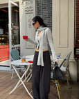 ROVENTE Soft Knit Cardigan, Camisole & Long Scarf Three-Piece Set