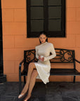 ROVENTE Lace-Trim Satin Fishtail Midi Skirt