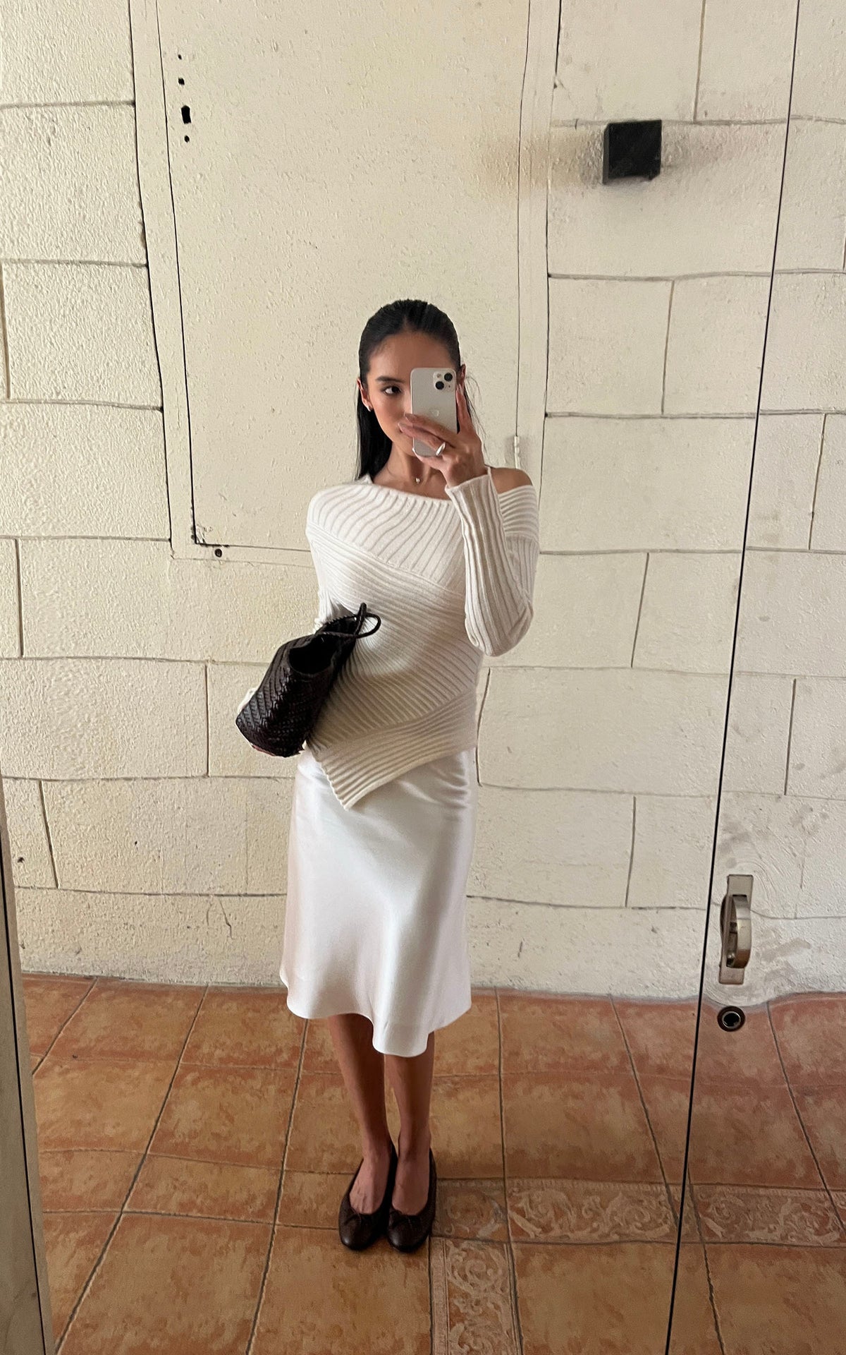 ROVENTE Lace-Trim Satin Fishtail Midi Skirt
