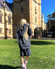 Rase le sol Embroidered Hooded Knit Sweater & Long Shorts Set