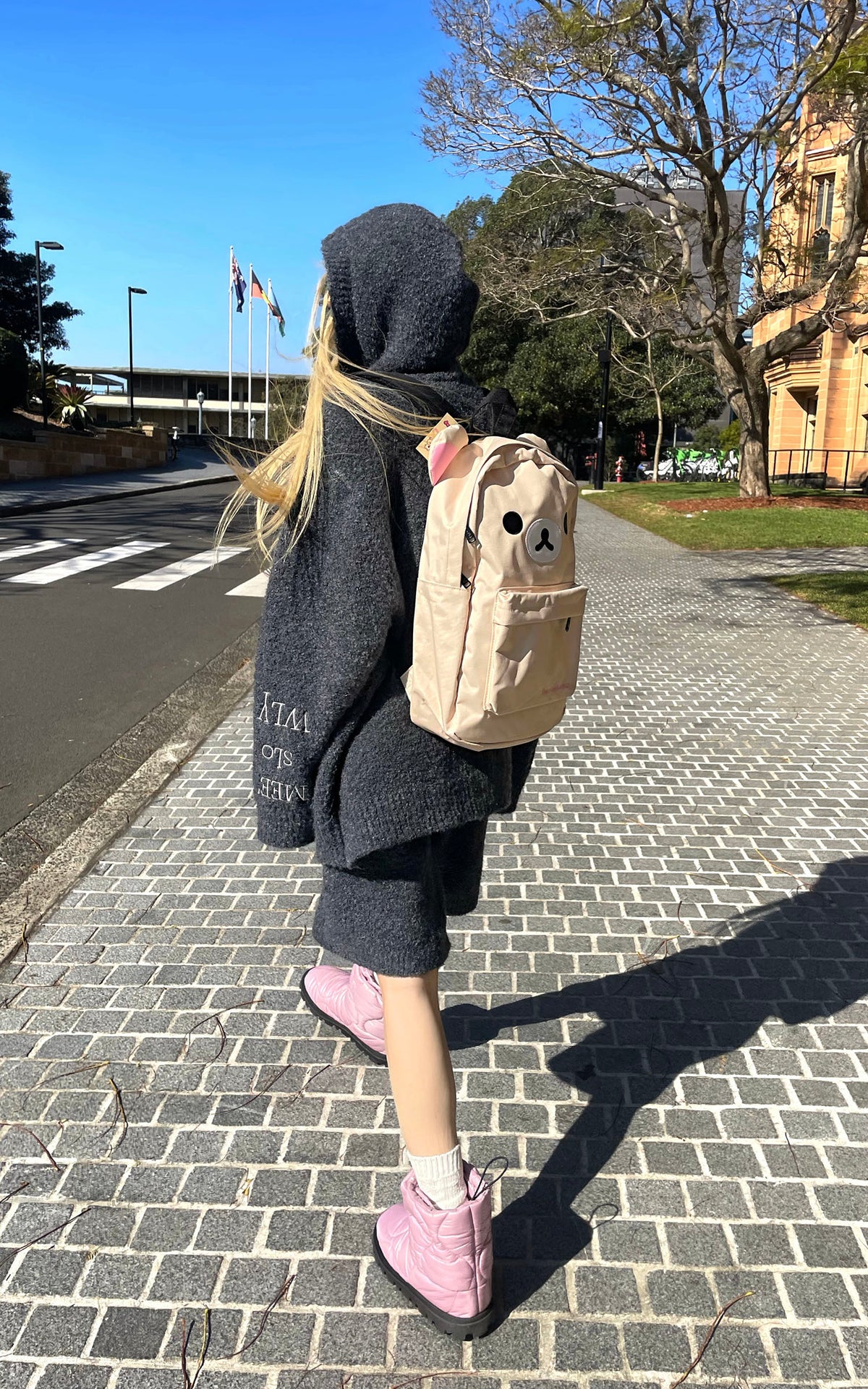 Rase le sol Embroidered Hooded Knit Sweater &amp; Long Shorts Set