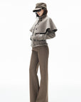 IAMXIAA Detachable Cape Double-Breasted Belted Jacket