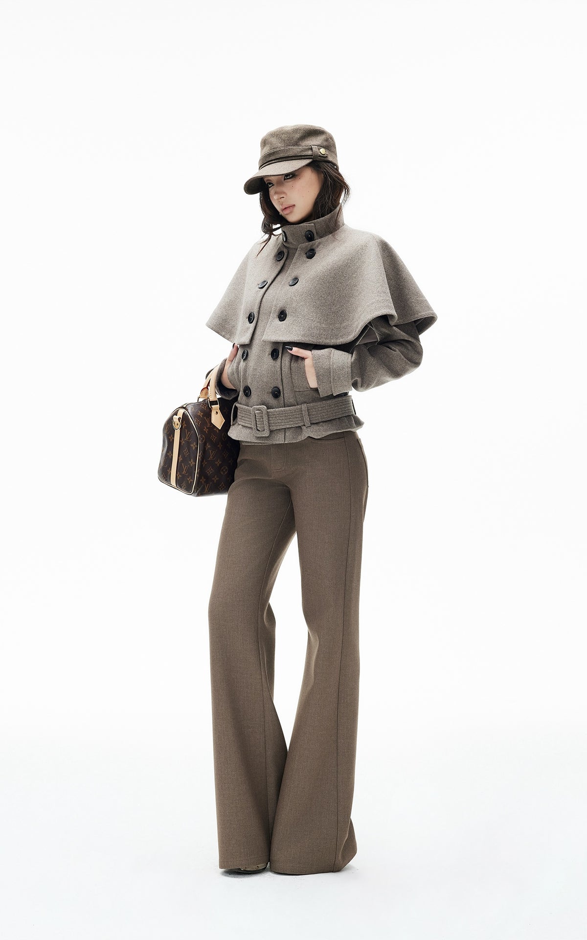 IAMXIAA Low-Rise Raw-Edge Tailored Flared Pants