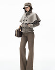 IAMXIAA Low-Rise Raw-Edge Tailored Flared Pants