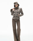 IAMXIAA Detachable Cape Double-Breasted Belted Jacket