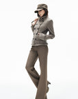 IAMXIAA Low-Rise Raw-Edge Tailored Flared Pants
