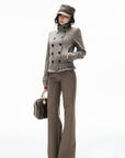 IAMXIAA Detachable Cape Double-Breasted Belted Jacket