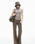 IAMXIAA Low-Rise Raw-Edge Tailored Flared Pants