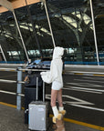 WARDEN EDGE Cable Knit Hooded Sweater and Shorts Set