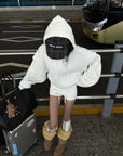 WARDEN EDGE Cable Knit Hooded Sweater and Shorts Set