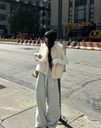 WARDEN EDGE Ivory Fox Fur Shawl Collar Vest