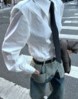 WARDEN EDGE Sculpted-Waist Point-Collar Shirt