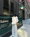 WARDEN EDGE Ivory Fox Fur Shawl Collar Vest