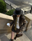 WARDEN EDGE Sculpted Pinstripe Blazer & Mini Skirt Set