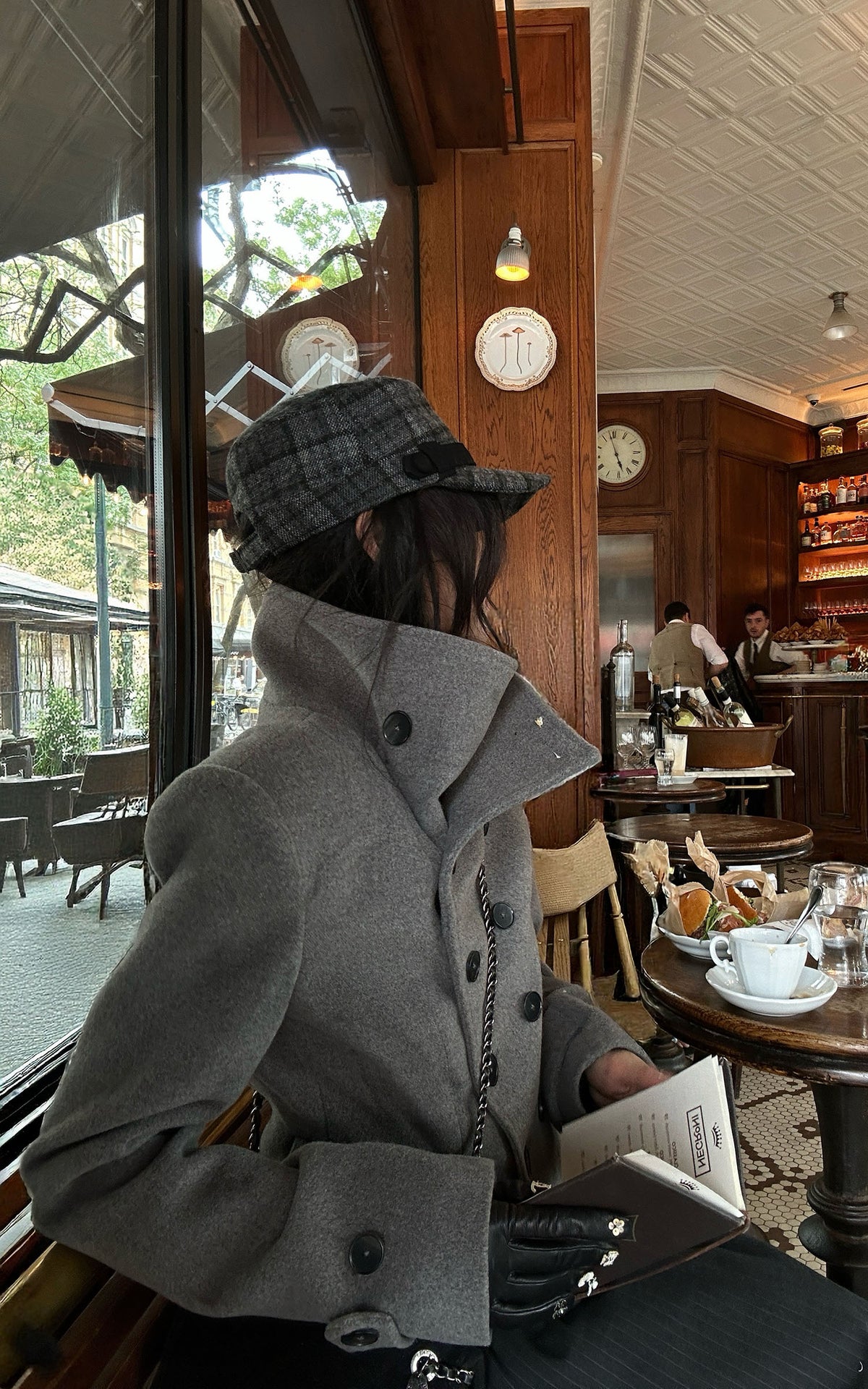 WARDEN EDGE Sculpted High-Collar Double-Breasted Cropped Jacket