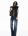 IAMXIAA Low-Rise Vintage Washed Wide-Leg Flared Jeans