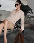 ROVENTE Scalloped Floral Lace Satin-Look Shorts with Bow Detail