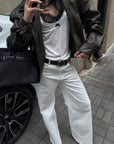 ROVENTE Vintage Brown Oversized Leather Jacket
