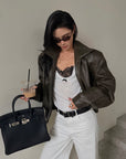 ROVENTE Scoop Neck Long Sleeve Tee & Lace Bra Set