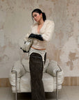 ROVENTE Leather-Look Cargo Maxi Skirt with Oversized Flap Pockets & Back Slit