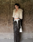 ROVENTE Leather-Look Cargo Maxi Skirt with Oversized Flap Pockets & Back Slit