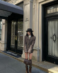 WARDEN EDGE Sculpted Pinstripe Blazer & Mini Skirt Set