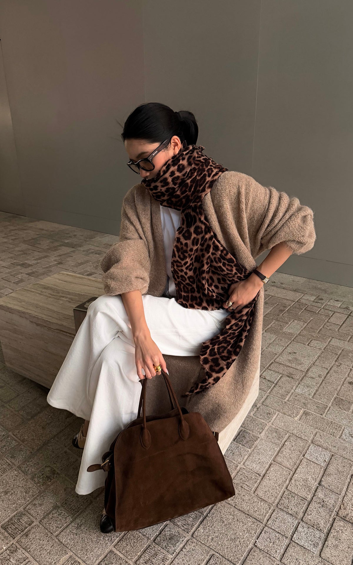 ROVENTE Brushed Longline Knit Cardigan