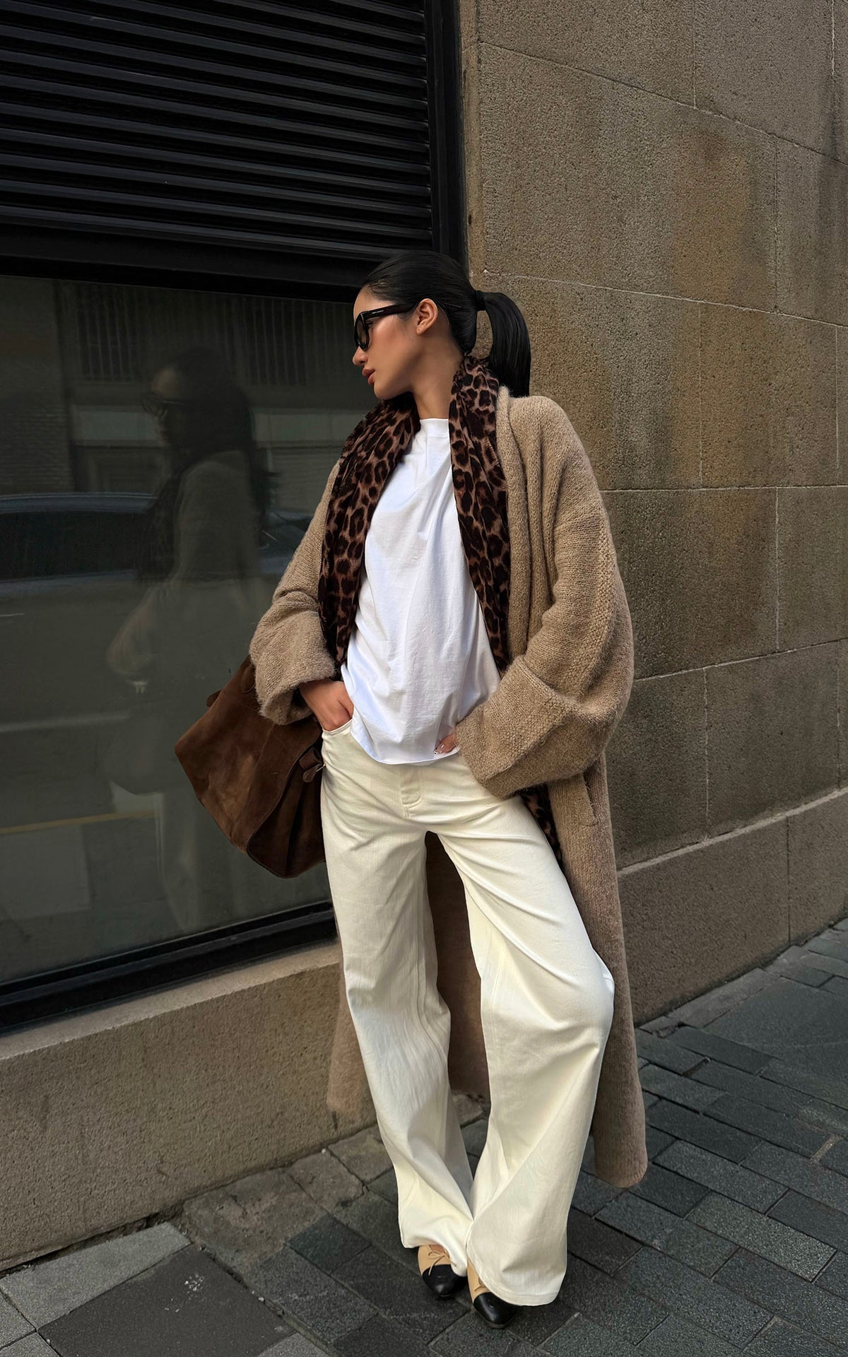 ROVENTE Brushed Longline Knit Cardigan