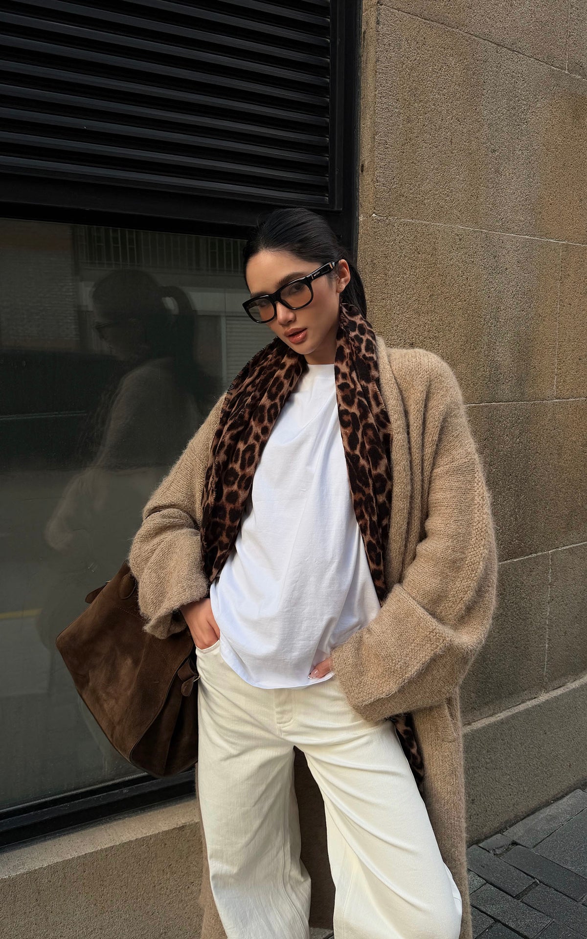 ROVENTE Brushed Longline Knit Cardigan