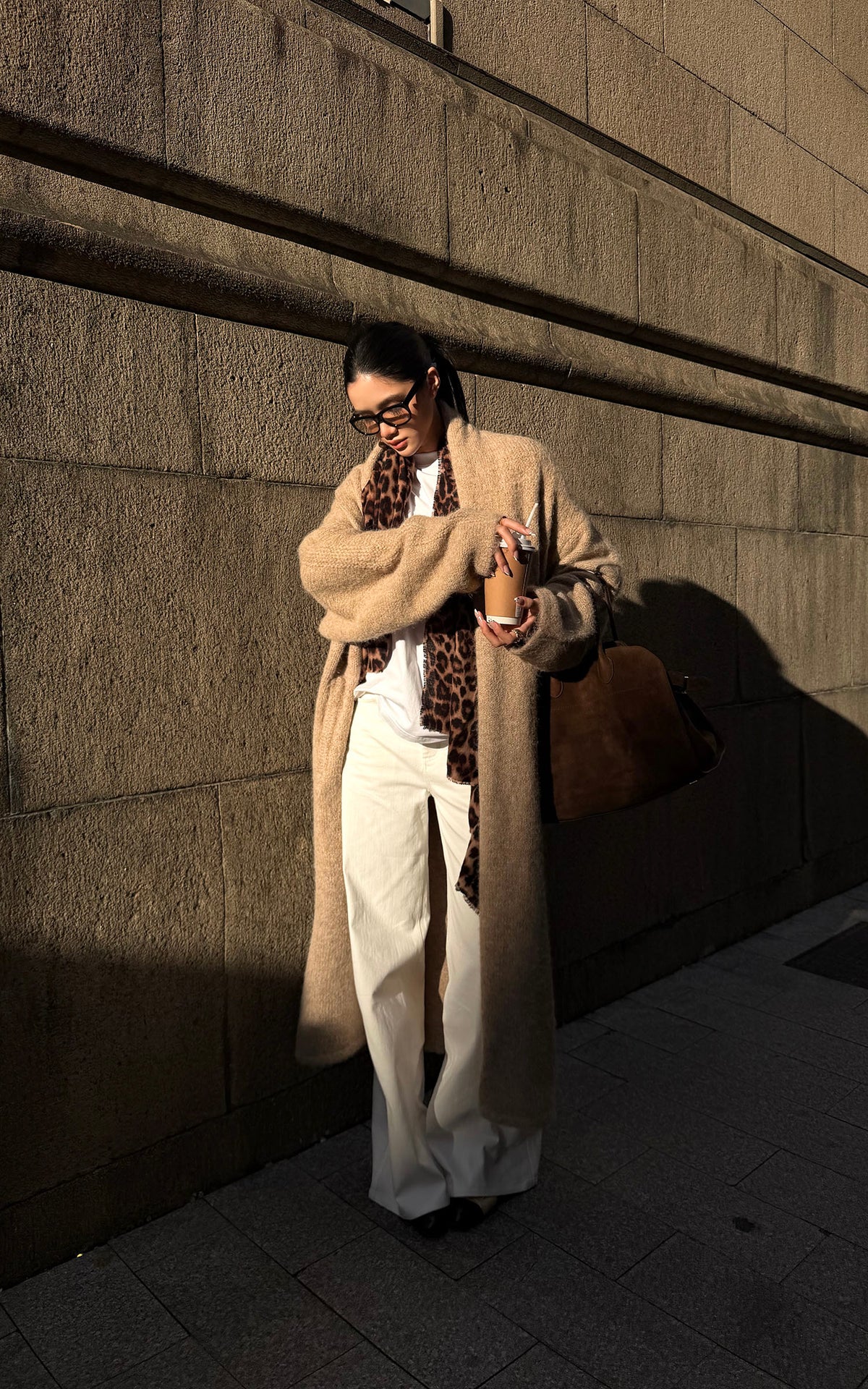 ROVENTE Brushed Longline Knit Cardigan