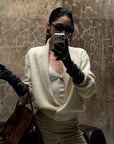 ROVENTE Shawl Collar Ribbed Knit Cardigan