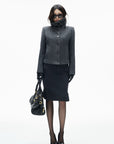 IAMXIAA Sculpted Funnel-Neck Fitted Jacket with Structured Shoulders