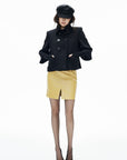 IAMXIAA Structured Shoulder Wool Double-Breasted Cropped Jacket