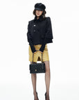 IAMXIAA Structured Shoulder Wool Double-Breasted Cropped Jacket