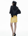 IAMXIAA Structured Shoulder Wool Double-Breasted Cropped Jacket